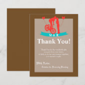 4x5 FLAT Bedankt Card Teen Love Paar op de fiets (Voorkant / Achterkant)