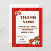 4x5 FLAT Bedankt Kaart All-Star Red (Voorkant / Achterkant)