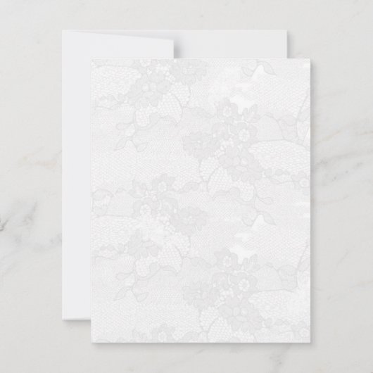 4x5 FLAT Bedankt Kaart Country White Lace Print (Achterkant)
