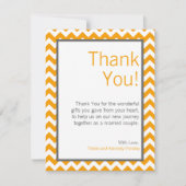 4x5 FLAT Bedankt Kaart Geel Grijs Grijs Chevron (Voorkant)