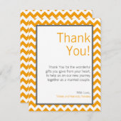 4x5 FLAT Bedankt Kaart Geel Grijs Grijs Chevron (Voorkant / Achterkant)