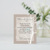 4x5 FLAT Bedankt Kaart Grijze Boom & Vogels (Staand voorkant)