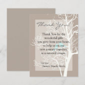 4x5 FLAT Bedankt Kaart Grijze Boom & Vogels (Voorkant / Achterkant)