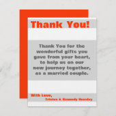 4x5 FLAT Bedankt Kaart Modern Neon Stripe Sinaasap (Voorkant / Achterkant)