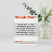 4x5 FLAT Bedankt Kaart Modern Neon Stripe Sinaasap (Staand voorkant)