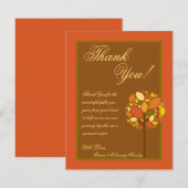 4x5 FLAT Bedankt Kaart Moderne Herfstboom Herfst (Voorkant / Achterkant)