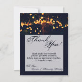 4x5 FLAT Bedankt Kaart Oak Tree String Lights Nig (Voorkant)