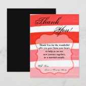 4x5 FLAT Bedankt kaart Ombre Stripe Red Line (Voorkant / Achterkant)