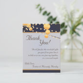 4x5 FLAT Bedankt Kaart Papieren Lantaarns op Blauw (Staand voorkant)