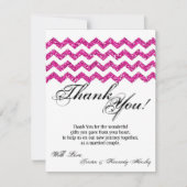 4x5 FLAT Bedankt Kaart Roze Glitter Chevron Strip (Voorkant)