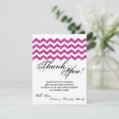 4x5 FLAT Bedankt Kaart Roze Glitter Chevron Strip (Staand voorkant)