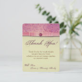 4x5 FLAT Dank u kaart Amethist Jewel Satijn Ribbo (Staand voorkant)