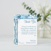 4x5 FLAT Dank u Kaart Blauwe Boom / Snowflakes (Staand voorkant)