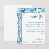 4x5 FLAT Dank u Kaart Blauwe Boom / Snowflakes (Voorkant / Achterkant)