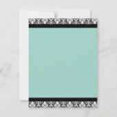 4x5 FLAT Dank u kaart Blauwgroen & zwart Damask (Achterkant)