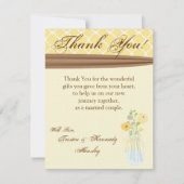 4x5 FLAT Dank u kaart Country Mason Jar Bloemen (Voorkant)