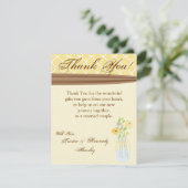 4x5 FLAT Dank u kaart Country Mason Jar Bloemen (Staand voorkant)