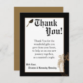 4x5 FLAT Dank u kaart Formele Tortelduifjes Duif (Voorkant / Achterkant)