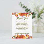 4x5 FLAT Dank u kaart Herfst bladeren (Staand voorkant)