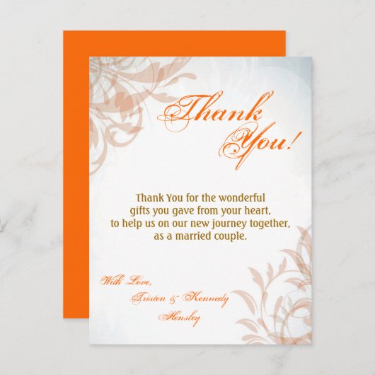 4x5 FLAT Dank u kaart Herfst Filigree Herfst Swirl (Voorkant / Achterkant)