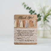 4x5 FLAT Dank u kaart Kraft Paper Bag Lace Burla (Staand voorkant)