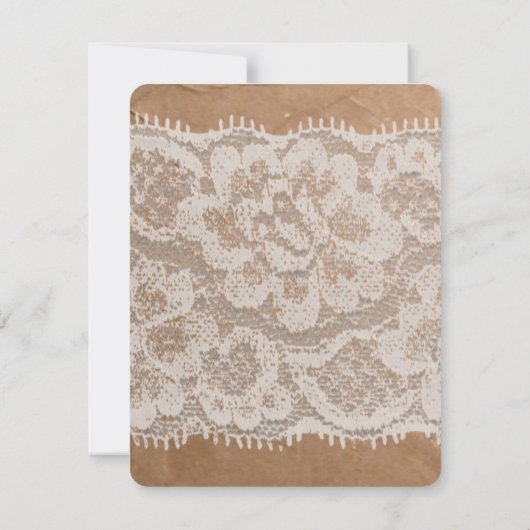 4x5 FLAT Dank u kaart Kraft Paper Bag Lace Burla (Achterkant)