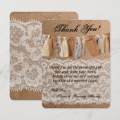 4x5 FLAT Dank u kaart Kraft Paper Bag Lace Burla (Voorkant / Achterkant)