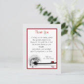 4x5 FLAT Dank u kaart Lady Bug op paardenbloem roo (Staand voorkant)