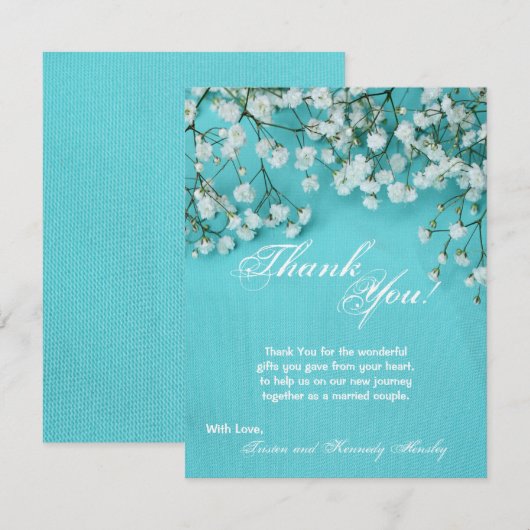 4x5 FLAT Dank u kaart Lente Babys Adembloem (Voorkant / Achterkant)