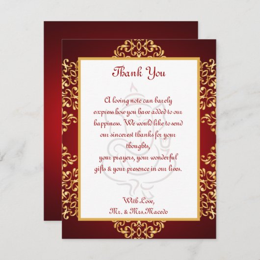 4x5 FLAT Dank u Kaart Lord Ganesha/Hindu Red Spi (Voorkant / Achterkant)