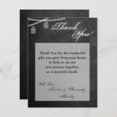 4x5 FLAT Dank u kaart Mason Jar String Lights (Voorkant / Achterkant)