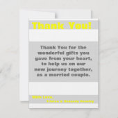 4x5 FLAT Dank u kaart Modern Neon Stripe Geel (Voorkant)