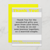 4x5 FLAT Dank u kaart Modern Neon Stripe Geel (Voorkant / Achterkant)