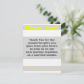 4x5 FLAT Dank u kaart Modern Neon Stripe Geel (Staand voorkant)