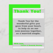 4x5 FLAT Dank u kaart Modern Neon Stripe Groen (Voorkant / Achterkant)