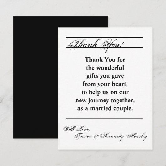 4x5 FLAT Dank u Kaart Modern Typografie Newsprin (Voorkant / Achterkant)