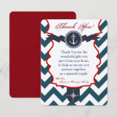 4x5 FLAT Dank u kaart Nautisch Anker Kompas (Voorkant / Achterkant)