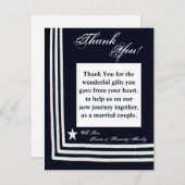 4x5 FLAT Dank u kaart Navy Zomer Jurk Blues (Voorkant / Achterkant)