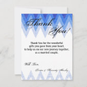 4x5 FLAT Dank u kaart Ombre Blue Chevron (Voorkant)