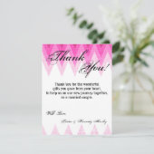 4x5 FLAT Dank u kaart Ombre Roze Chevron (Staand voorkant)