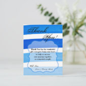 4x5 FLAT Dank u kaart Ombre Streep Blauwe lijn FAD (Staand voorkant)