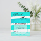 4x5 FLAT Dank u kaart Ombre Streep Blauwgroen lijn (Staand voorkant)