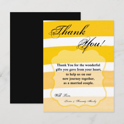 4x5 FLAT Dank u kaart Ombre Streep Gele lijn (Voorkant / Achterkant)