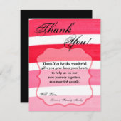 4x5 FLAT Dank u kaart Ombre Stripe Pink Line Fad (Voorkant / Achterkant)