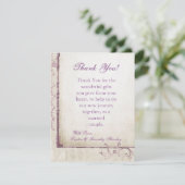 4x5 FLAT Dank u kaart Paarse lente Bloemen (Staand voorkant)