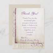 4x5 FLAT Dank u kaart Paarse lente Bloemen (Voorkant / Achterkant)