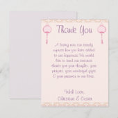 4x5 FLAT Dank u kaart Paarse roze lantaarn / bloem (Voorkant / Achterkant)