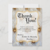 4x5 FLAT Dank u kaart Pintuck Stof Tay (Voorkant)