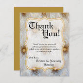 4x5 FLAT Dank u kaart Pintuck Stof Tay (Voorkant / Achterkant)