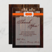 4x5 FLAT Dank u kaart Schuur Houten Diamant Lint (Voorkant / Achterkant)